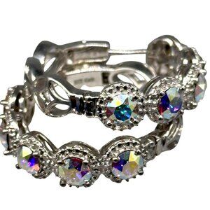 New Karis STS Swarovski Crystals Hoop Earrings Party Cocktail Evening Elegant